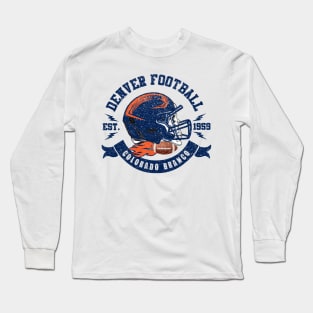 Denver Football Helmet Vintage Colorado Bronco Skulls Est. 1959 Long Sleeve T-Shirt